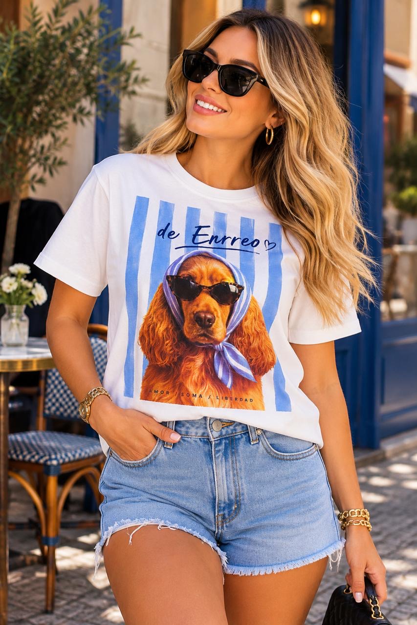 Blusa Farm Cachorro Azul 