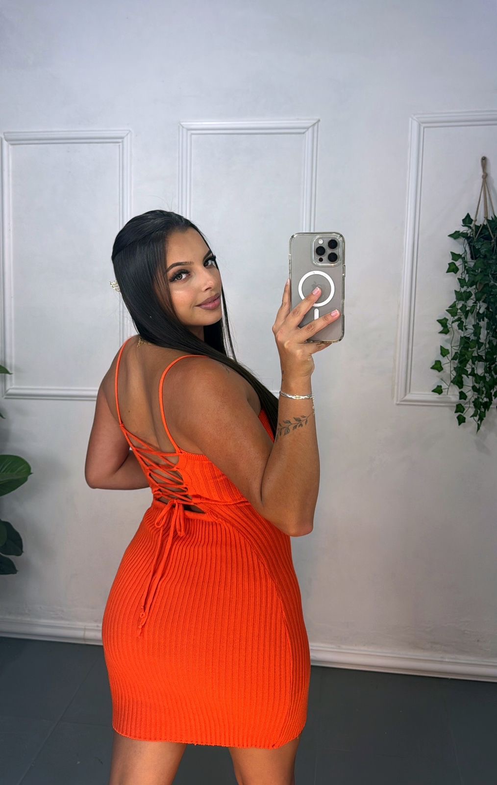 Vestido trançado curto 