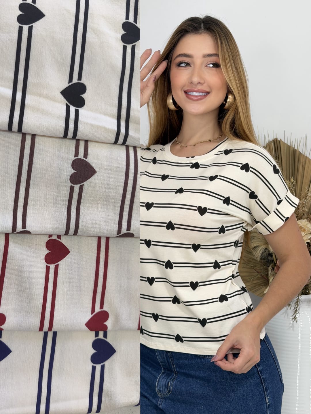 Blusa Listra Coração 